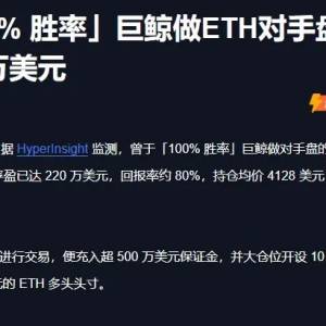 ETH's new address made a huge profit of 2.2 million US dollars from short orders, and the 